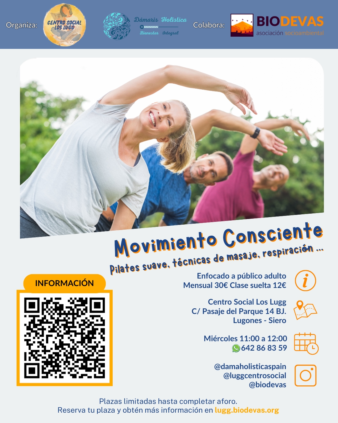 Movimientos conscientes – Pilates suave, técnicas de masaje y más