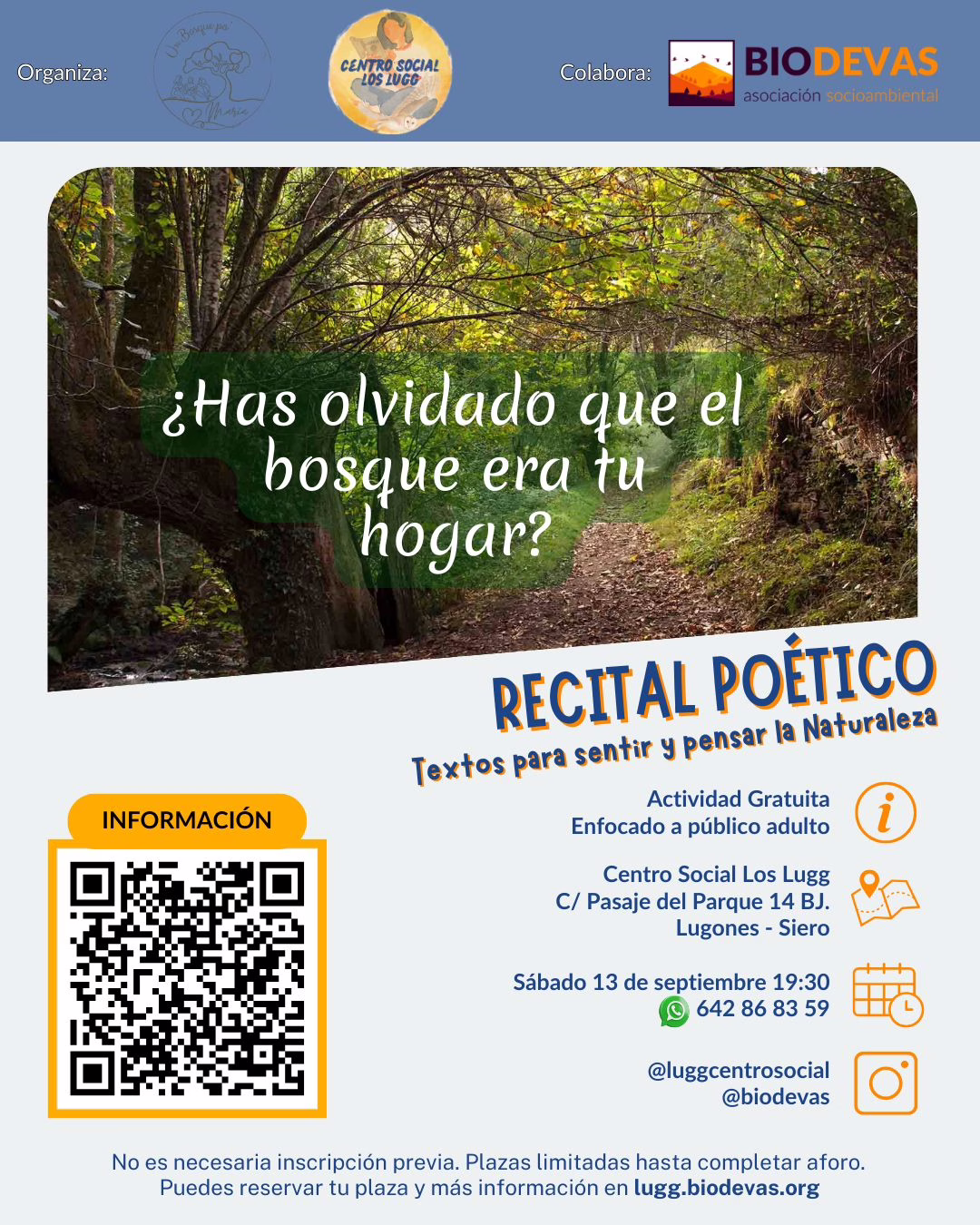 Recital poético – ¿Has olvidado que el bosque era tu hogar?