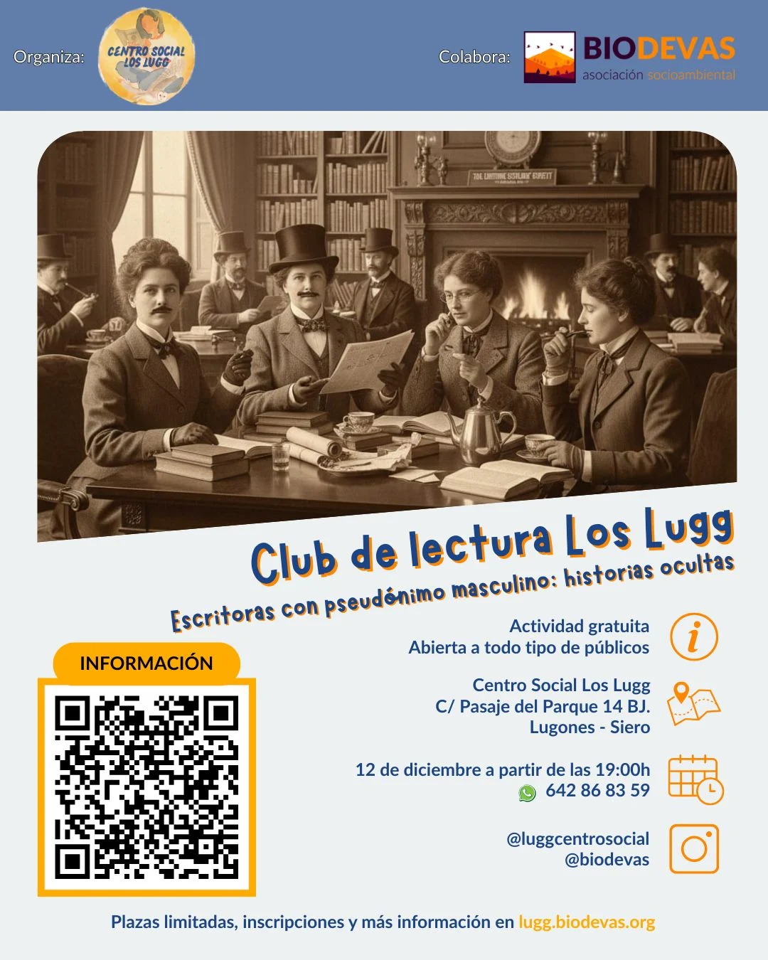 Club de Lectura Los Lugg — Escritoras con pseudónimo masculino: historias ocultas