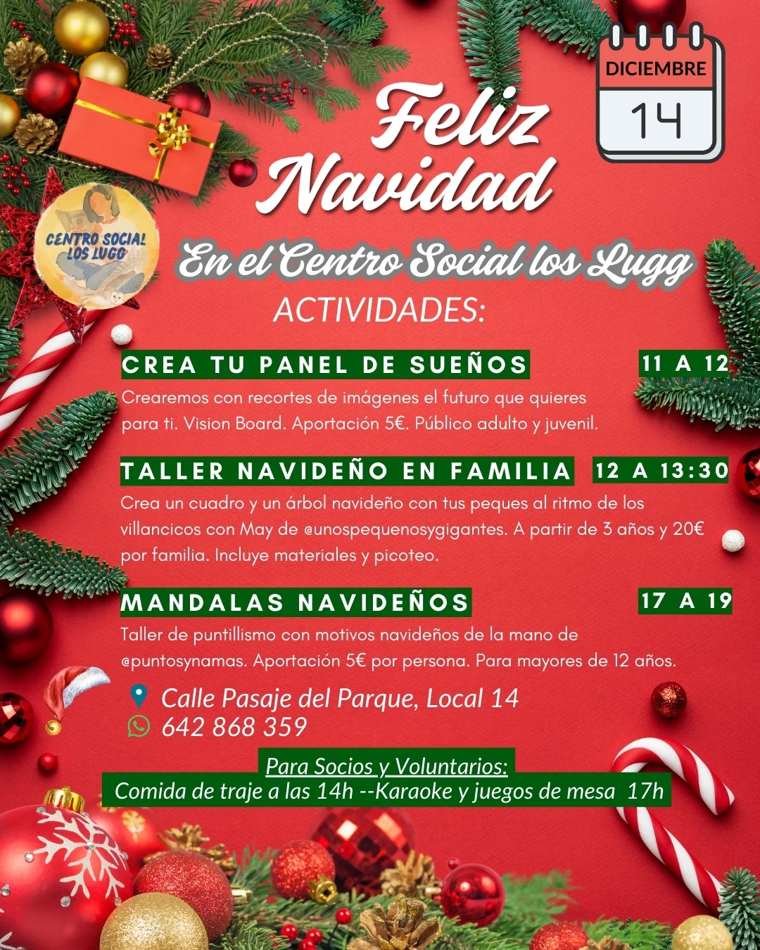 Talleres Navideños en el Centro Social Los Lugg