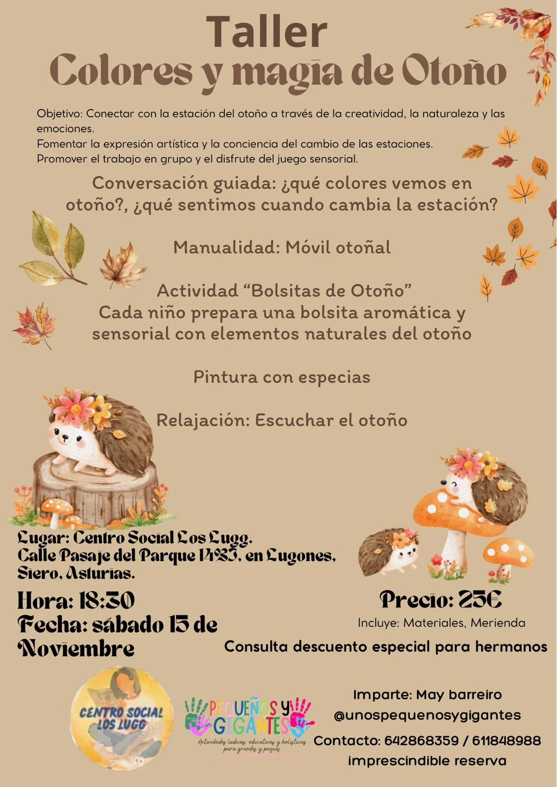 Taller «Colores y magia de otoño»