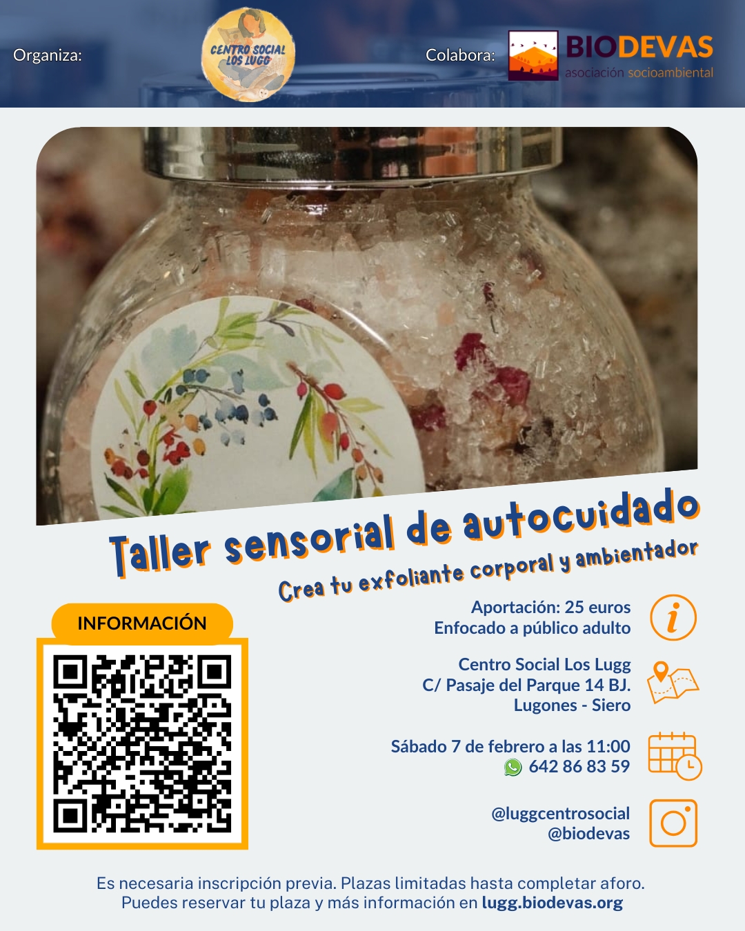 Taller sensorial de autocuidado: exfoliante corporal y ambientador sólido