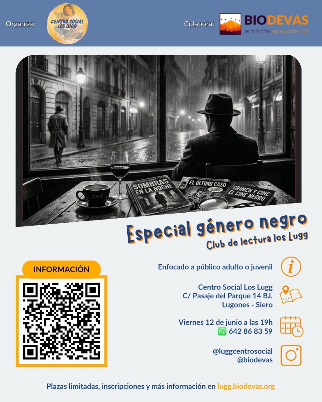 Club de Lectura Especial Genero Negro en el Centro Social Los Lugg