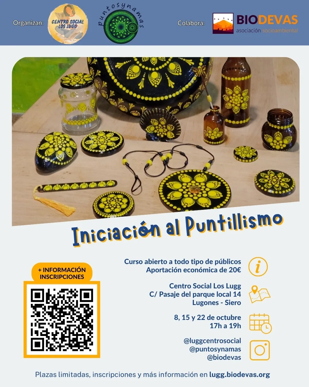 Cartel del Curso de Iniciación al Puntillismo del Centro Social Los Lugg