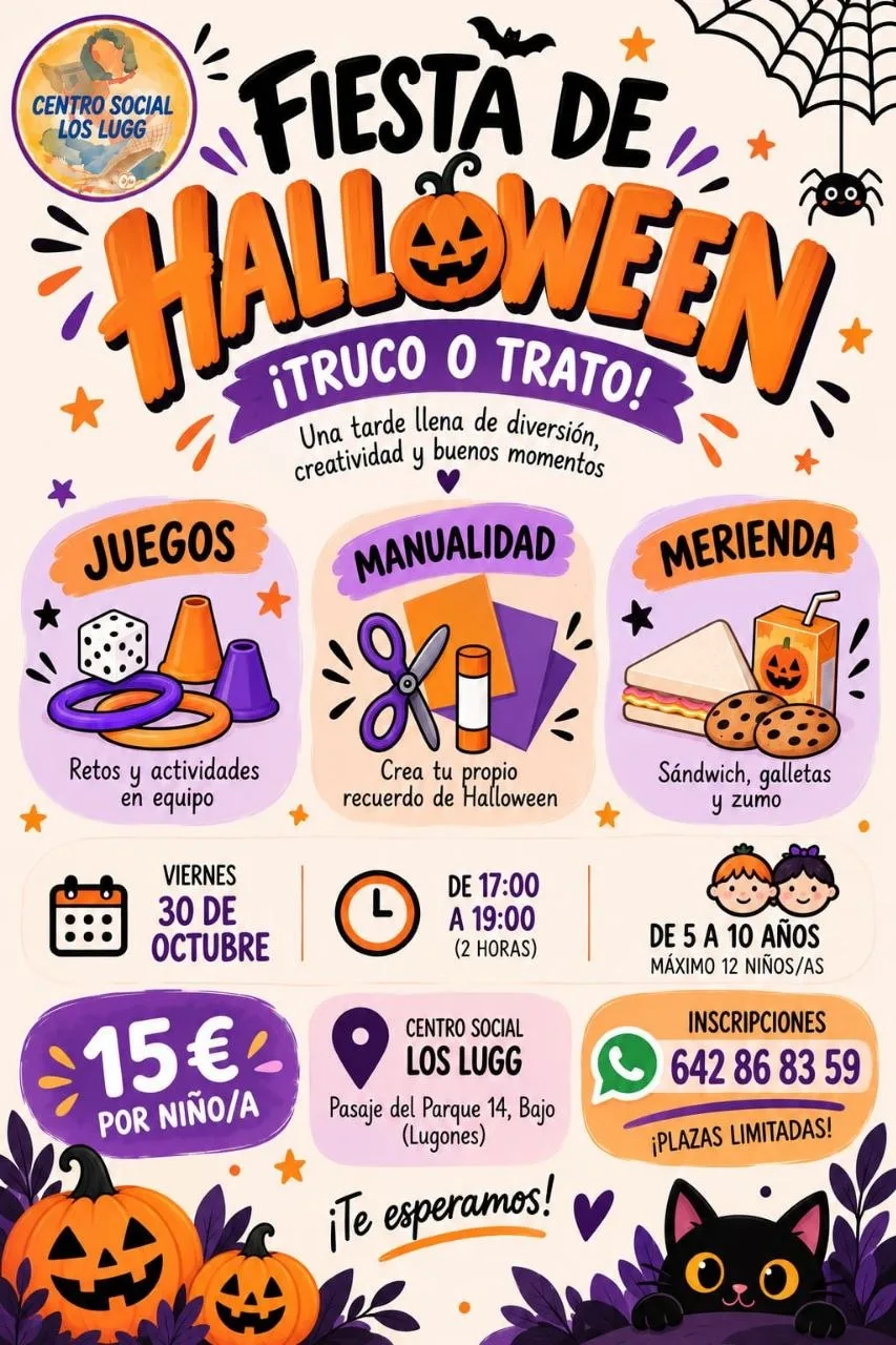 Cartel de la Fiesta de Halloween del Centro Social Los Lugg