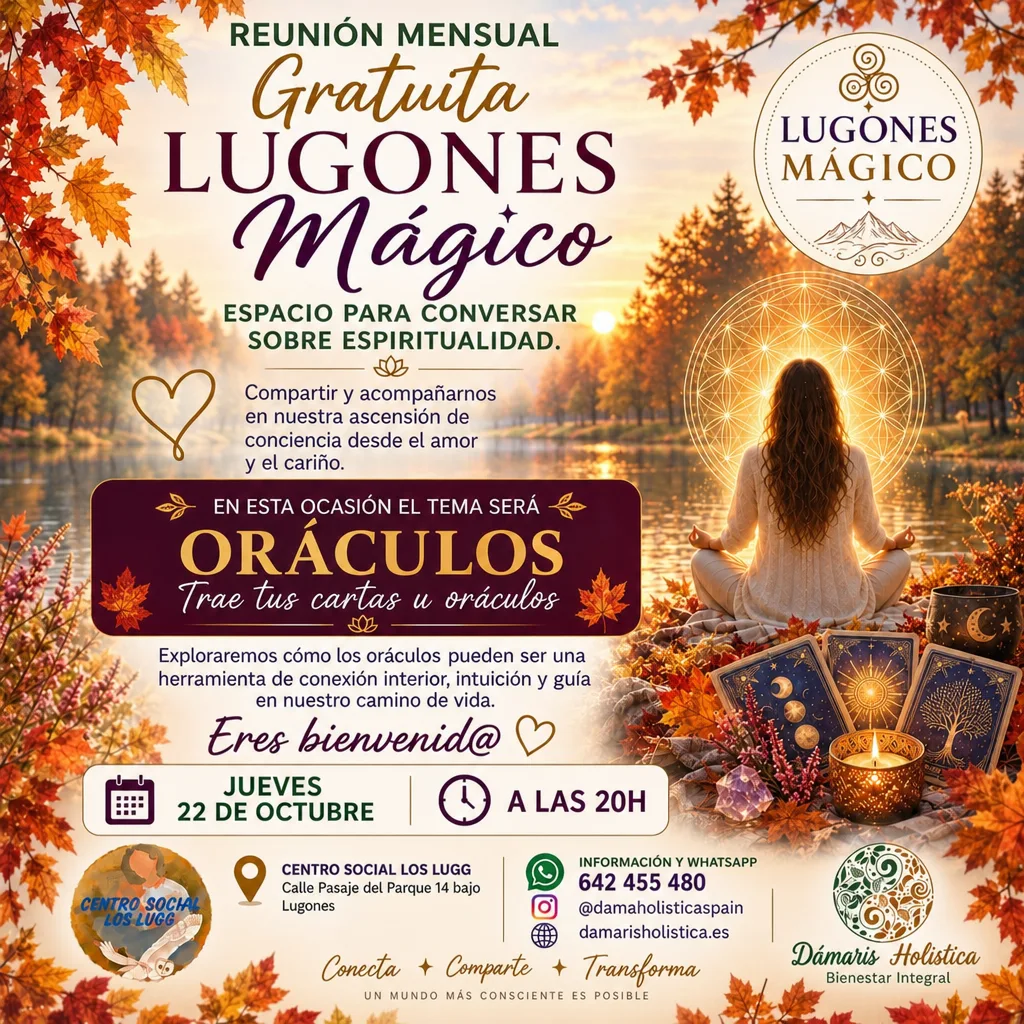 Cartel de Lugones Mágico: Oráculos, el jueves 22 de octubre a las 20:00 en el Centro Social Los Lugg (Lugones)