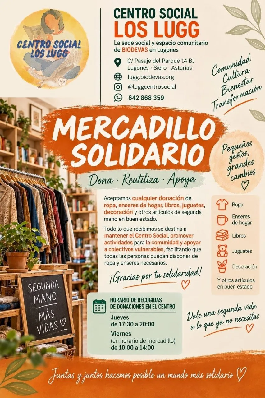 Cartel del Mercadillo Solidario del Centro Social Los Lugg