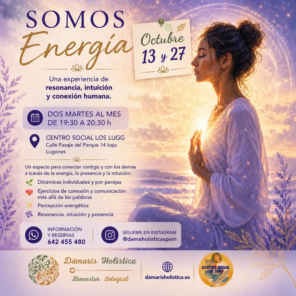 Cartel de Somos Energía: dos martes al mes, 13 y 27 de octubre, de 19:30 a 20:30, en el Centro Social Los Lugg (Lugones)