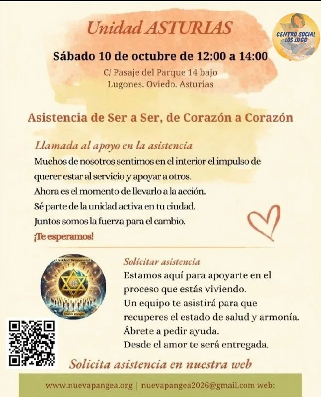 Cartel del encuentro Unidad Asturias del sábado 10 de octubre en el Centro Social Los Lugg (Lugones, Siero)